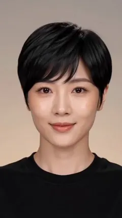 Black Pixie Crop hairstyle shown from the front