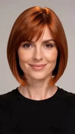 Copper Bob for Women hairstyle shown from the front