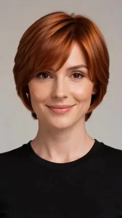 Copper Layered Cut for Women hairstyle shown from the front