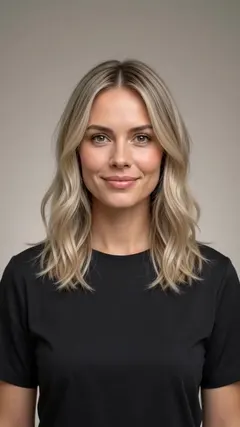 Pale Blonde Beach Wave Lob hairstyle shown from the front