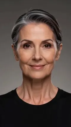 Short Updo for Older Women hairstyle shown from the front