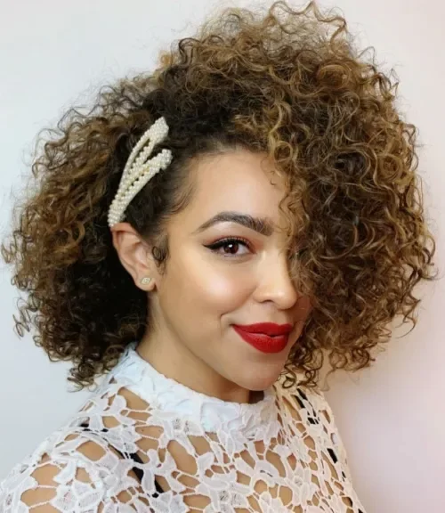 Curly Half-Up With Pearl Headband