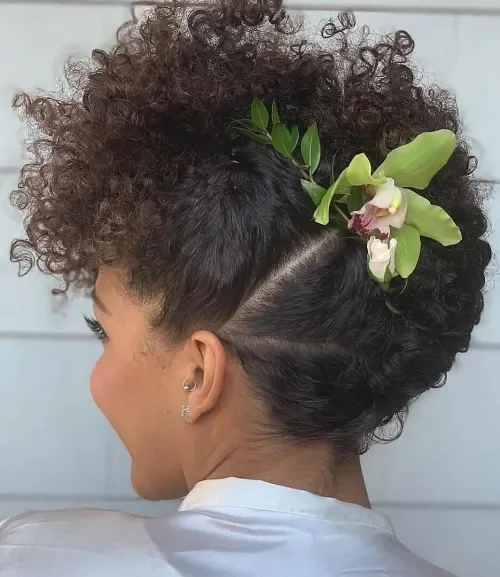 Textured Coiled Puff With Flower