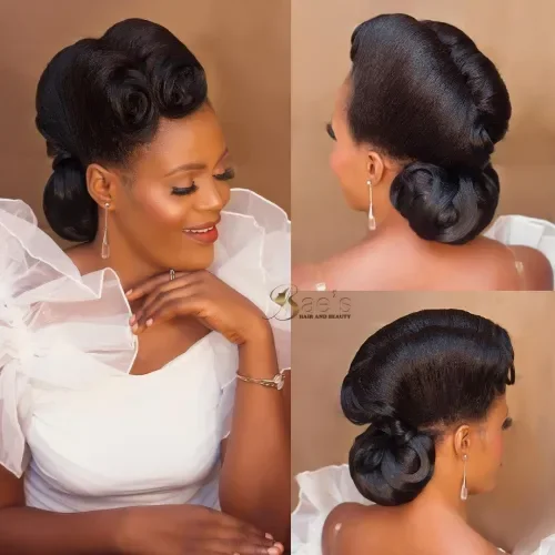 Side Roll Chignon With Swirl