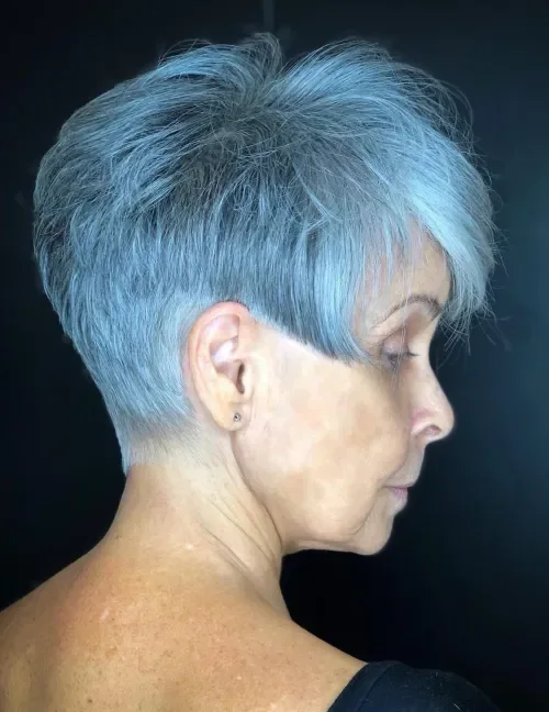 Blue-Gray Textured Pixie Crop