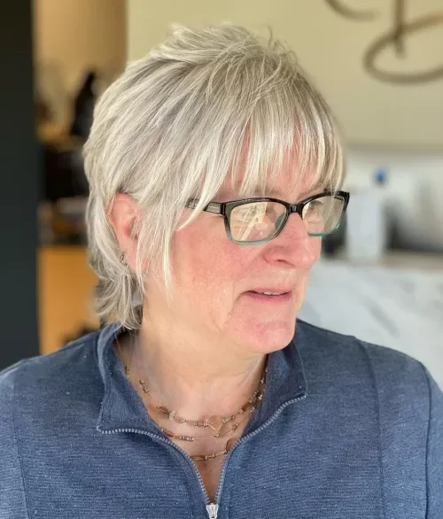 Silver Curtain Fringe Bob