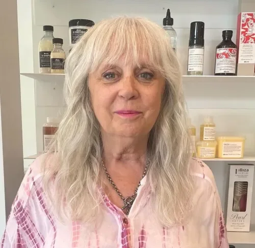 Long-Layered Blonde Beach Waves Bob