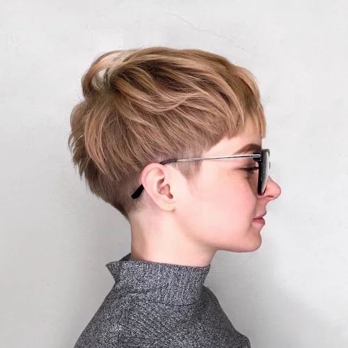 Warm Brown Textured Pixie Crop