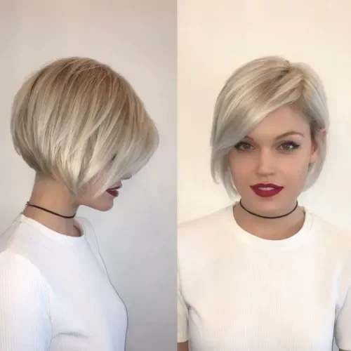 Sleek Rounded Blonde Bob