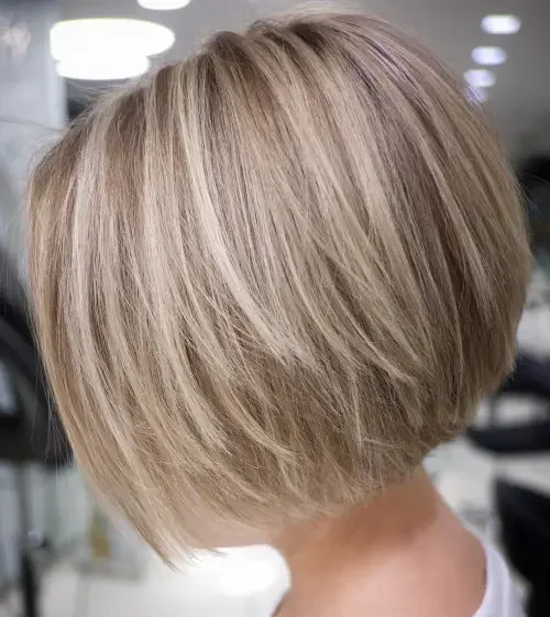 Blonde Bob With Curved Back Shape