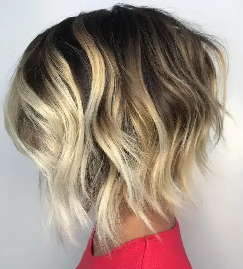 A-Line Balayage Bob With Texture
