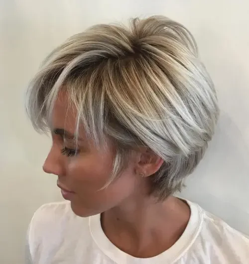 Rooted Bixie With Side-Swept Fringe