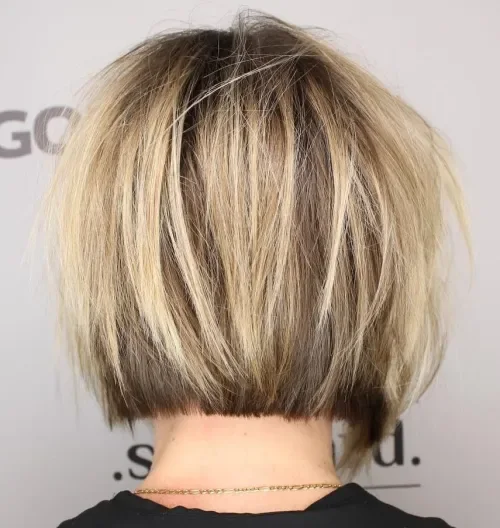 Vertical Stripe Blonde Lob