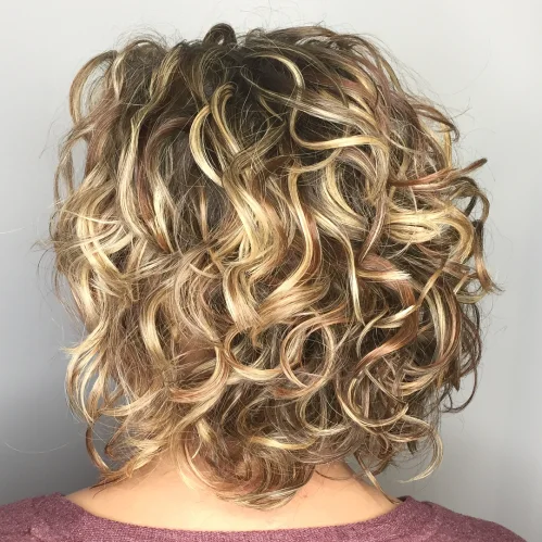 Caramel Blonde Shaggy Curls