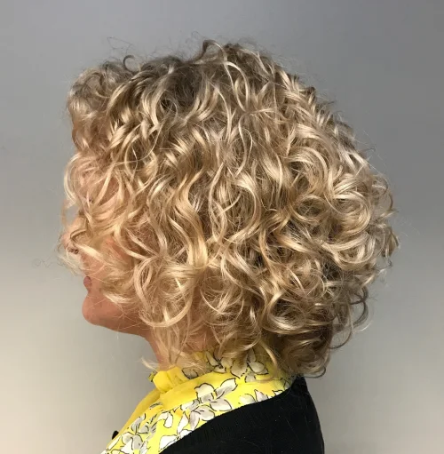 Golden Blonde Side-Falling Curls