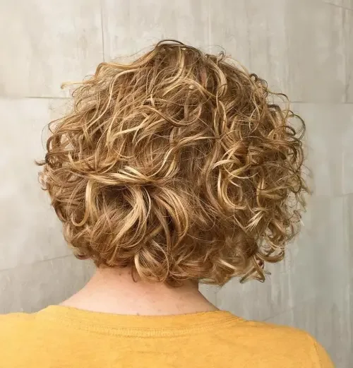 Honey Blonde Curly Bob