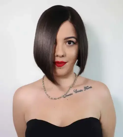 Short Espresso One-Length Bob