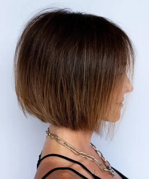Caramel Root Blonde Blunt Bob