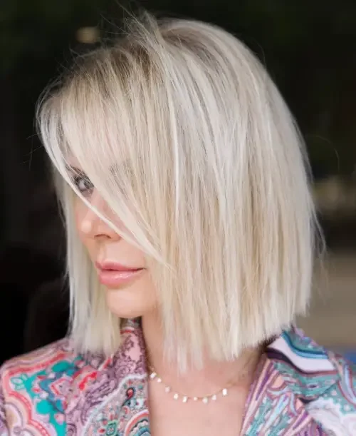 Soft Blonde Blunt Bob