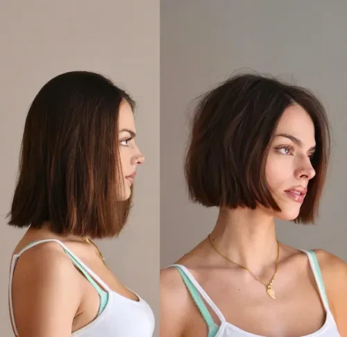 Side-Swept Sleek Short Bob