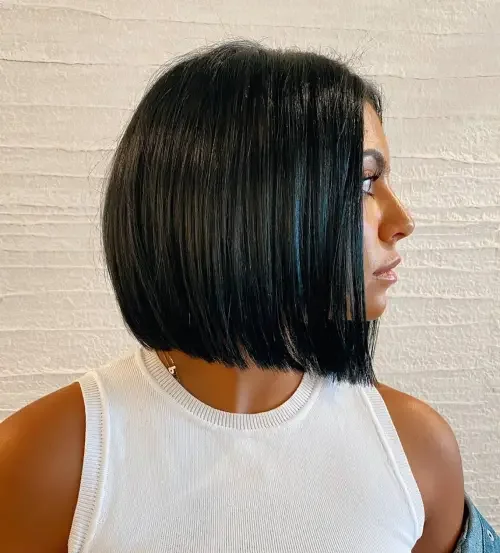 Center-Part Sleek Blunt Bob