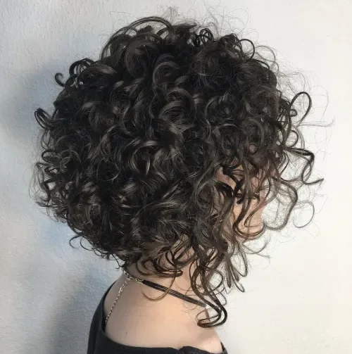 Inverted Curly Bob With Volume