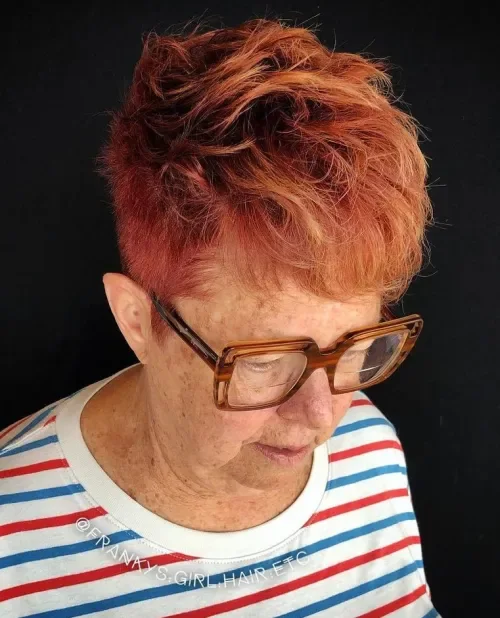 Reddish Copper Spiky Pixie