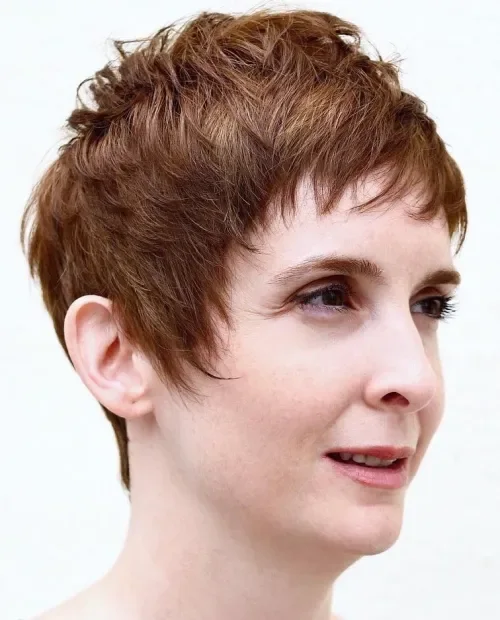 Bronzed Brown Layered Pixie