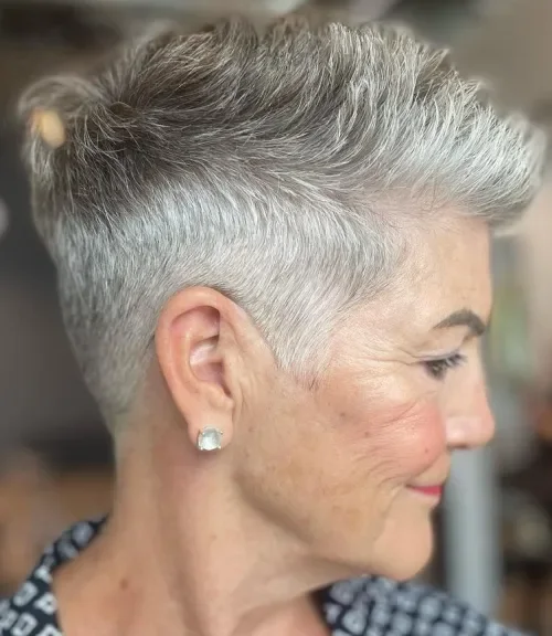Silver Brush-Up Pixie Cut