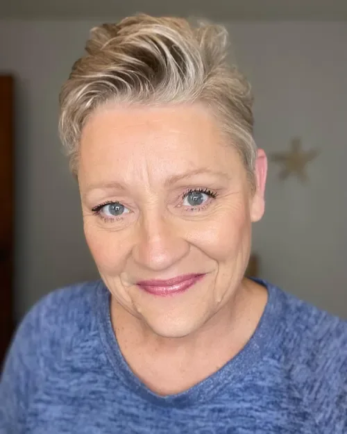 Sleek Silver Pompadour Pixie