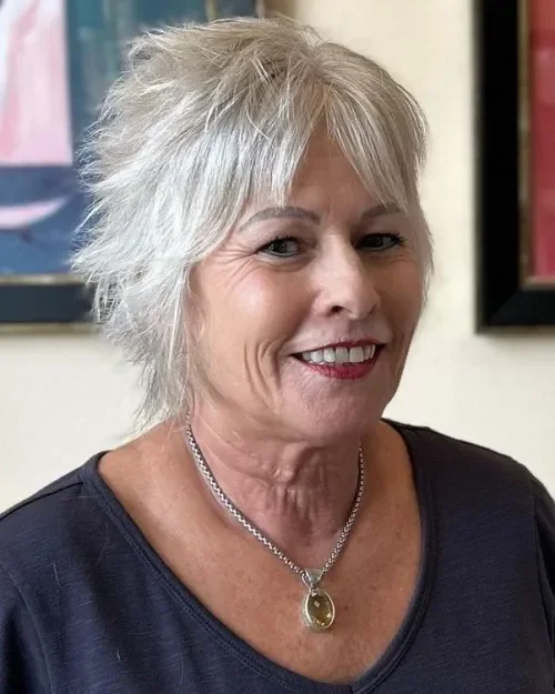 Powder Gray Fluffy Pixie