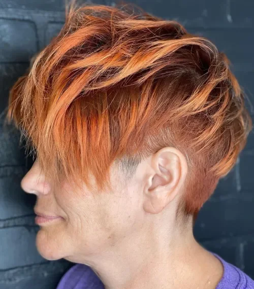 Orange Brunette Pixie Waves
