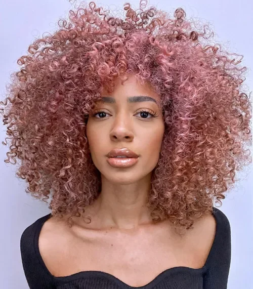 Caramel Rose Curly Afro