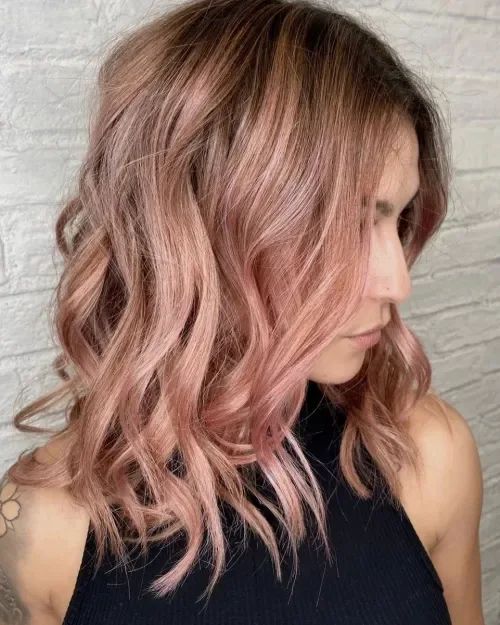 Rose Gold Melted Sidewaves