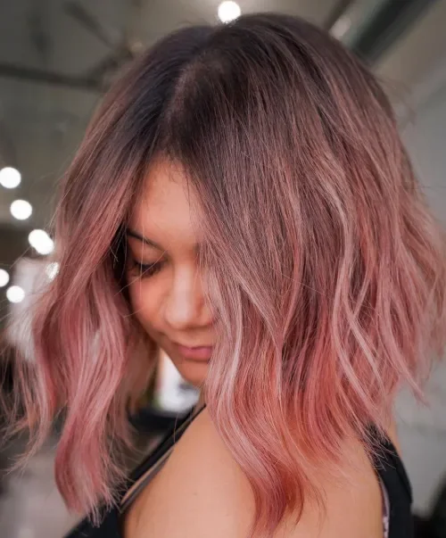 Mauve Rose Lob With Texture