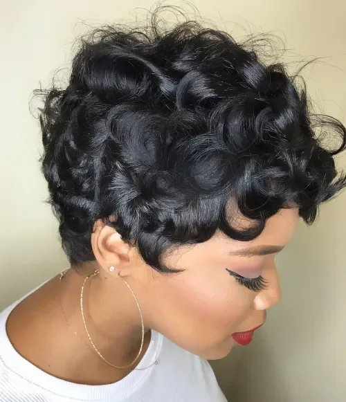 Voluminous Curls Side Swept