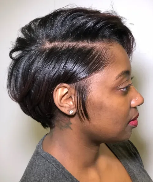 Sleek Side-Part Bob Pixie