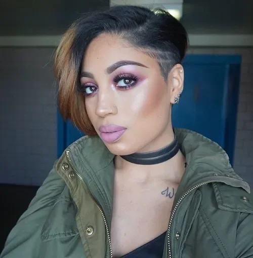 Side-Parted Flipped Bob Pixie