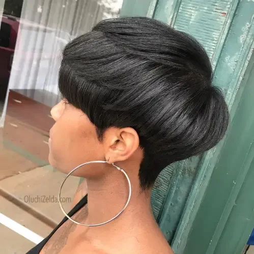 Sculpted Side-Swept Bob Pixie