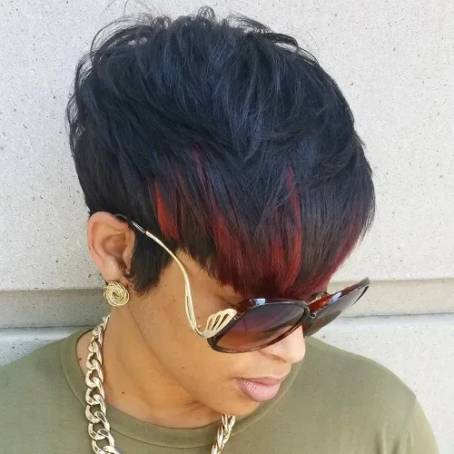 Deep Side Bang Pixie