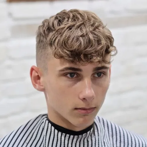 Cropped Curly Top Fade