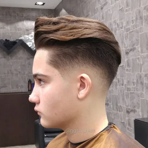 Swept-Back Faux Quiff Fade