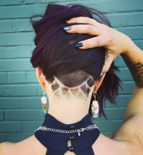 Purple Nape Detail Undercut