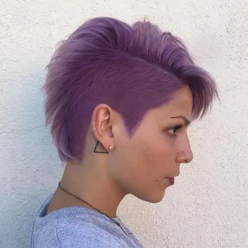 Pastel Violet Cropped Undercut Pixie