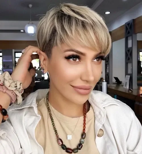 Choppy Blonde Undercut Pixie