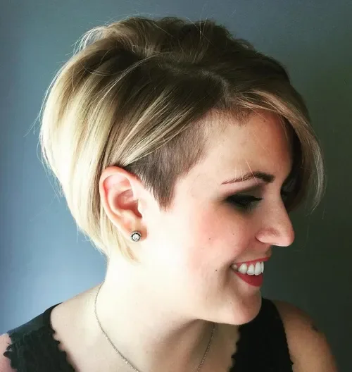 Asymmetrical Temple Undercut Bob