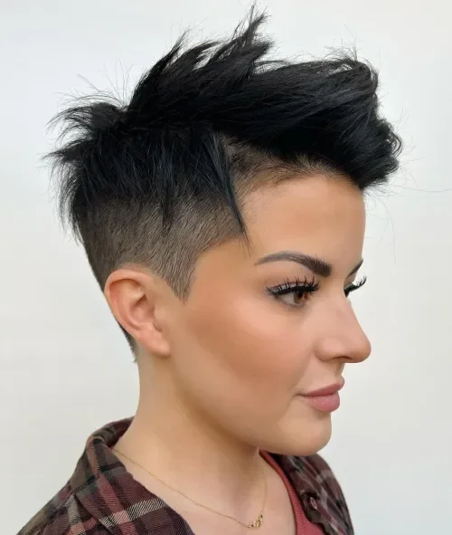 Frosted Spiky Half-Shaved Pompadour