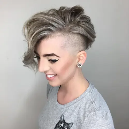 Grey Swirl Undercut Pixie