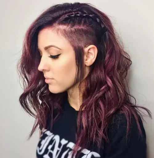 Long Sideburn Undercut Shag