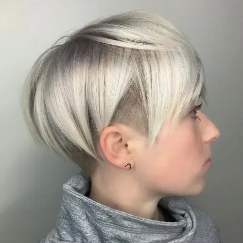 Side Nape Undercut Blonde Pixie
